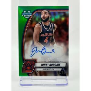 2024-25 Bowman Chrome U Johni Broome True Green Auto 75/99 SP Auburn 76ers